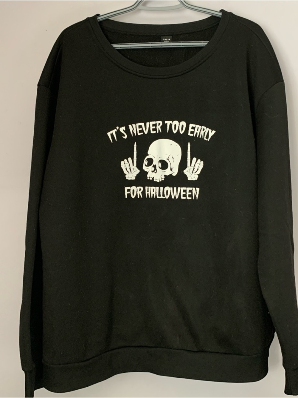 Ladies 3XL Halloween Sweatshirt “It’s Never Too Early for Halloween”